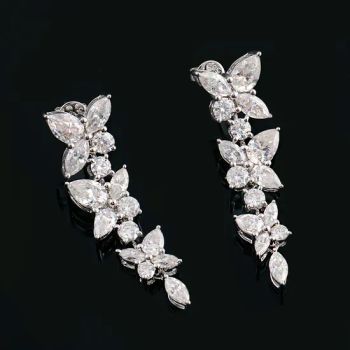 Provence GOER000112 White Gold Earrings 18K Moissanite Star Fashion 1PC - Wuzhou Provence Jewelry Co., Ltd. - China