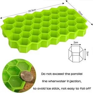 Silicone Honeycomb Ice Cube Trays with Lids 1Y MOQ100 Stackable 20x20x10cm - Yangjiang Jinqi Household Products Co., Ltd. - China