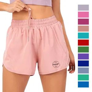 Custom Womens Athletic Shorts Polyester Basketball Ladies Active Sports Sport with Zipper Pockets Print Logo for Summer - Jiangxi Hangsheng Industry and Trade Co., Ltd. - China
