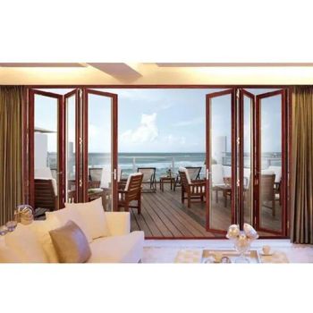 Accordion Frameless Glass Security Aluminium Vertical Folding Door Front Exterior Bifold Doors for Patio - Foshan Hanse Industrial Co., Ltd. - China