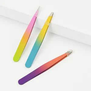 Stainless Steel Beauty Eyelash Tweezers Gradient Color Lash Applicator Tool - ESHA CO., LIMITED. - China