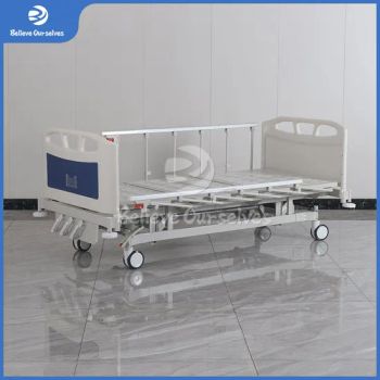 Huaren Rehab Medical Equipments Factory ICU Manual Hospital Bed China Hr-S12-1 Multifunction 3 Crank Adjustable Three Function Bed - Hebei Huaren Medical Equipment Co., Ltd. - China