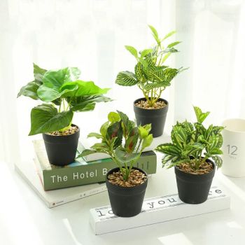 Modern Realistic Leaf Plants Potted Green Plants Decor House Decorative Plant Pots - Market Union Co. Ltd. - China
