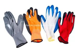 Reflective Warning Nitrile Coating Safety Working Gloves Color Blue Length Medium Thickness Thickened Cuff Tightness - Linyi Feifan Imp. & Exp. Co., Ltd. - China