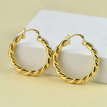 Twist Earing 20mm 30mm 40mm 50mm Hoops Big Gold Hoop Earrings Ear Rings for Women Earring Designs - Dongguan Hongsheng Craft Gifts Co., Ltd. - China