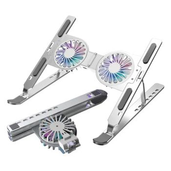 2 Fans Aluminium 7 Level Adjustable Foldable Laptop Stand Laptop Cooler Cooling Fan - Guangzhou Ningbing Electronic Technology Co., Ltd. - China