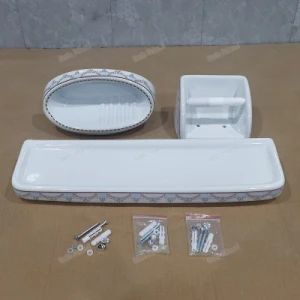 Thailand Soap Dish Paper Holder and Towel Shelf Ceramic Bathroom Accessories Set - Chaozhou Chaoan Bath Friend Sanitary Ware Co., Ltd. - China