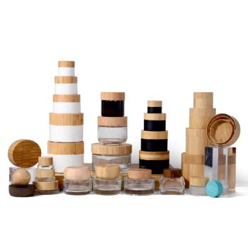 100ml 200ml 250ml 500ml Face Hand Hair Skin Care Lotions Cream Jar Cosmetic Container Bamboo Wood Lid - Zhongshan Yicai Bamboo Products Co., Ltd. - China