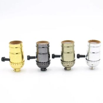 American Standard E26 Medium Base Aluminum Rotary Knob Switch Screw Lamp Holder Edison Bulb Socket - Fuzhou Reacheight Imp & Exp Co., Ltd. - China