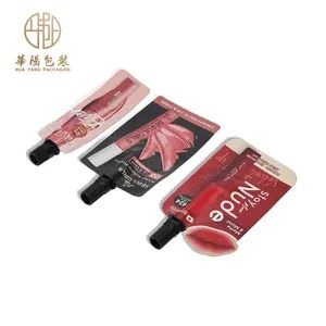 Customized Lipgloss Packaging Bags Aluminum Plated Lipstick / Mascara / Eyeliner Spout Pouch for Cosmetic Lipstick Sachet - Chaozhou Huayang Packaging Co., Ltd. - China