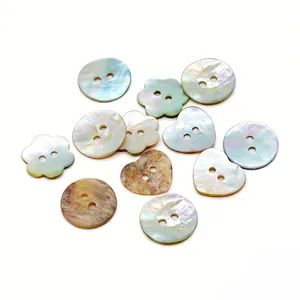 Flower Round Natural Akoya Shell Buttons 2 Hole Mother of Pearl Buttons - Ningbo Shinein Import & Export Co., Ltd - China