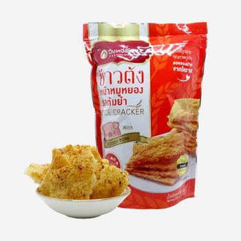 PUNG NGEE SHAING Rice Puffed Cracker With Flossy Pork Tomyum Flavor Snack 90gr - 3M FOOD PRODUCT CO., LTD. - Thailand