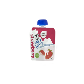 PRIVATE LABEL Strawberry dairy snack made with yogurt and real fruits in on-the-go 80g pouch ambient long shelf-life halal - LACTINOV SERVICES - France
