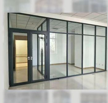 Powder Coated Aluminium Partition with Toughened Glass and ACP Infill - Aliya Engicon - India