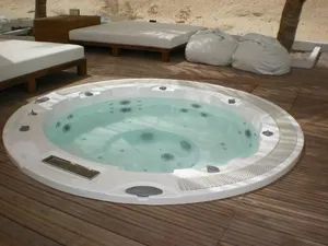 Sunrans SR831 Round Acrylic Spa Tub 2450x2450x980mm Chromatherapy 15D Digital Back Foot Leg Massage - Sunrans (Huizhou) Health Technology Co.,Ltd. - China