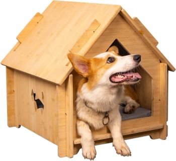 Bamboo Dog House Indoor Pet House with Air Vents Easy Assembly for Small to Large Sized Cats and Dogs No Tools Required - Cao County Zhi Zhen Mei Wood Co., Ltd. - China