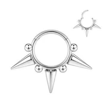 ASTM F136 Titanium Hinged Clicker Nose Rings Piercing Jewelry - Dongguan Jiang Titanium Jewelry Co., LTD - China