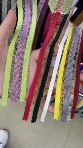 Hot Sales Beautiful Rainbow Soft Touch Stripe Cotton Knitted Tape Jacquard Webbing for Clothing/Belt/Bags/Hats Web Band - Nanjing Angela Accessories Co., Ltd. - China