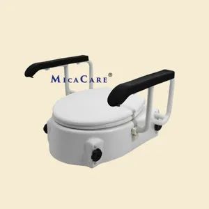 Height Adjustable Raised Toilet Seat with Rollover Handrail and Lid - Wenzhou MicaCare Tech Co., Ltd. - China