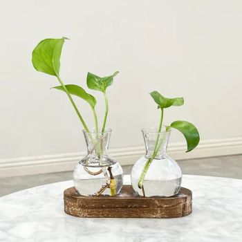 Wooden Tray Table Vase Fashion Living Room Creative Home Decor - Yancheng Xinboyuan Glass Co., Ltd. - China