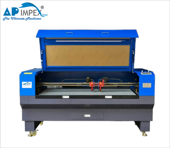 Leather Laser Cutting Machine Brand AP Impex Model API 1610 Laser Type CO2 Humidity Range 5-80 %rh Operation Mode - AP Impex - India