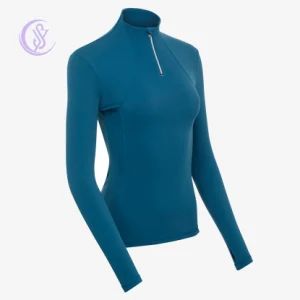 Wholesale SIM Fit Quick Dry Equestrian Wear 1/4 Zipper Horse Riding Base Layer for Ladies - Dongguan Shuyu Activewear Co., Ltd. - China