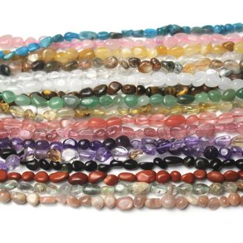 Irregular Natural Tumbled Crushed Mineral Stone Crystal Quartz Loose Strand Pebble Beads - Haifeng Alaric Inc - China