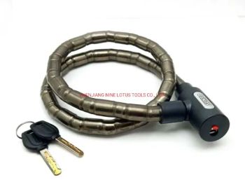 High Quality Iron Bicycle Lock Motorcycle Locks Chain Lock with Plastic Cover - ZHENJIANG NINE LOTUS TOOLS CO., LTD. - China