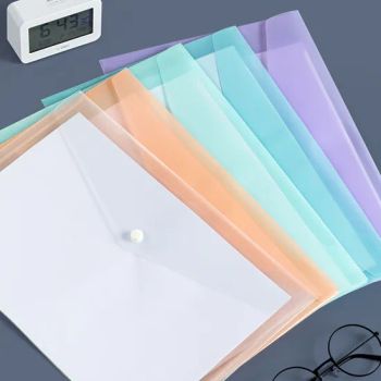 A4 Plastic File Folder Envelopes with Label Pocket Transparent Assorted Colours Document Folders - Guangzhou Praise-E Packaging Products Co., Ltd. - China