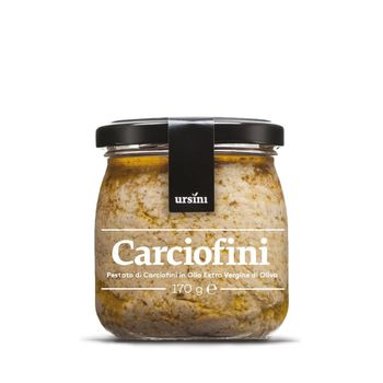 Italian Pesto of Artichokes Mashed Sauce Form GRAINY Color Clear Weight (kg) 0.35 Brand Name Ursini Packaging Mason Jar Model Number - Ursini srl - Italy