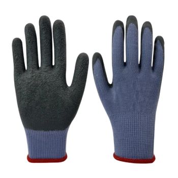 Source Factory 10-Needle Yarn Wrinkle Protective Gloves Site Oil Resistant Rubber Thickened Cotton Yarn Rubber Protective Gloves - Linyi Golden Dragon Source Safety Technology Co., Ltd. - China