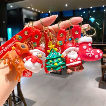 Christmas Series Soft PVC Santa Keychain Creative Xmas Gift Plastic Key Chains - Guangzhou Wangjia Leatherware Co., Ltd. - China