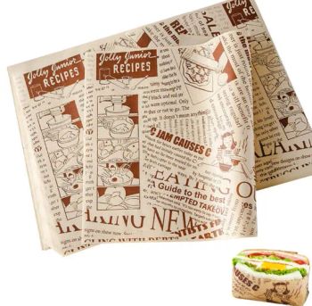 Custom Printed Logo and Size Burger Sandwich Paper Greaseproof Wrapping Paper Food Grade Paper - BEIJING MUGU TECHNOLOGY CO., LTD. - China