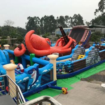 Kids Outdoor Obstacle Course Inflatable Theme Park Inflatable Land Playground - Zhengrong Amusement Equipment Co., Ltd - China