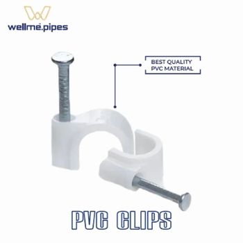 White PVC Cable Clips Color White Clip Size 4mm Brand Well Me Packaging Type Box Grip Strength Strong Corrosion Resistance - Wellme Pipes Private Limited - India