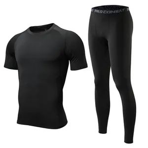Men Short-Sleeve Training Running Tights Yoga Wear Suit Fitness T-Shirt Sports Wear - Market Union Co. Ltd. - China