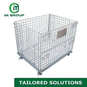 Industrial Storage Collapsible Stacking Rigid Mesh Wire Container Storage Cage - Innovate Metal Packing Group Limited - China