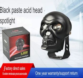Motorcycle Spotlights Black Skull Head Aluminum Strong Light Electric Vehicle Modified Car Lights Far and Near Light Street Lamp Spotlights - Chongqing Guozhou Trading Co., Ltd. - China