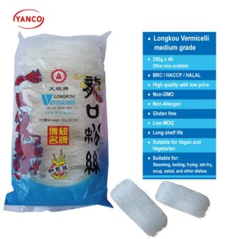 Chinese Food Halal Certified Longkou Vermicelli Medium Instant Dried Coarse Cereal Bulk Bag Includes Peas Glass Noodles - Yantai Yanliang Food Co., Ltd. - China