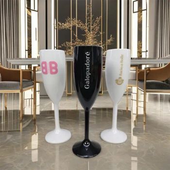 Acrylic Champagne Flute Classic Design White Black Plastic Champagne Glasses for Wedding Party - Shanxi Midas Industrial Co., Ltd. - China