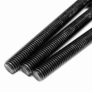 Custom Standard Full Threaded Stud Bolts Bar Rods Curtain Rod Cast Steel 10.9 Grade Matte Black Thread Rod - Ruian Ruiren Machinery Co., LTD. - China