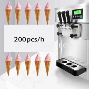 Commercial Soft Serve Electric Automatic Approved Stainless Steel Pre Cooling Air Pump Frozen Yogurt Three Flavor Ice Cream Snack  - Zhengzhou Inber Machinery Co., Ltd. - China