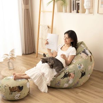 Modern European Design Bean Bag Sofa Chair Set Foldable Accent Features Fabric Upholstery Coffee Tapestry Style Adults Kids Foam - Tongxiang Roya Textile Co., Ltd. - China
