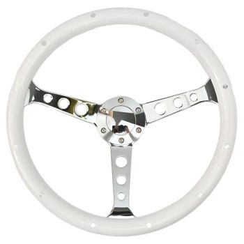 Tiypeor Universal 380mm 15 Inch White with Rivets Retro Car Truck Modified Steering Wheel - Yiwu Shengying Auto Accessory Co., Ltd. - China