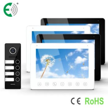 4-Wire 7" 1080P Touch Buttons Small Apartment Video Doorphone Intercom Set for 4 Family - Shenzhen Eeguard Technology Co., Ltd. - China