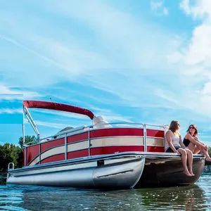 Mini Party Boat Luxury Floating Cheap House Boat Pontoons Fishing Catamaran Pontoon Boat with Motor Aluminium - Shandong Allhouse Houseboat Co., Ltd. - China