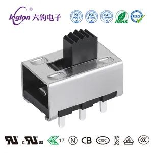 Legion Black Mini PCB 3A 220V AC 3 Pins 2 Position Toggle Electronic Horizontal Sliding Switch Momentary Slide Switches - Dongguan Legion Electronic & Hardware Co., Ltd. - China