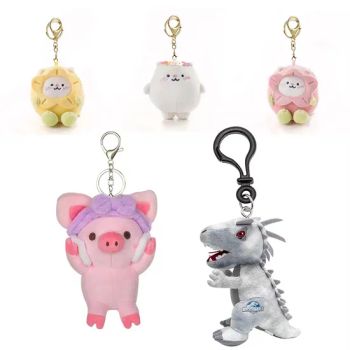 CE OEM Custom Cartoon Anime Key Chains Soft Doll Mini Kids Baby Fluffy Animal Toys Plush Stuffed Bag Backpack Plush Keychain - Jinjiang Chendai Yilai Craft Company - China