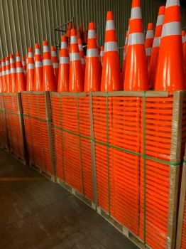 PVC Warning Emergency Traffic Cone with Reflective Strip / Traffic Safety Cone - Beijing Roadsafe Technology Co., Ltd. - China