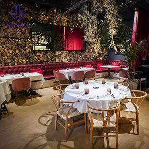 Contemporary Leather Restaurant Booth Seating Wood Furniture Coffee Tea Shop Table and Chair Sets - Foshan Ron Hospitality Supplies Co., Ltd. - China